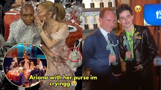 Ariana and Cynthia running backstage to present the award 😭 Timothée Chalamet and Ralph Fiennes!!