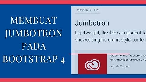MEMBUAT JUMBOTRON PADA BOOTSTRAP 4 #hafittekno