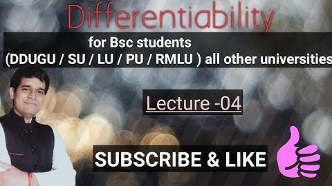 Real Analysis DDU GKP , SU #Differentiability #lecture-04 #Lagrangestheorem #cauchymeanvaluetheorem