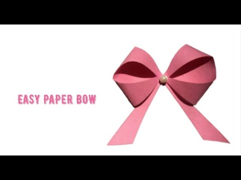 How to make a Paper Ribbon Bow || Easy Origami Ribbon Bow || DIY ...