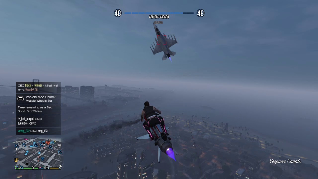 Grand Theft Auto V online bad sport two jets get trashed ...