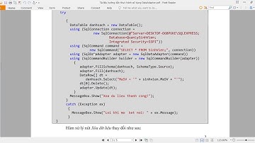 Sử dụng đối tượng DataAdapter (Visual Studio 2019 Community)