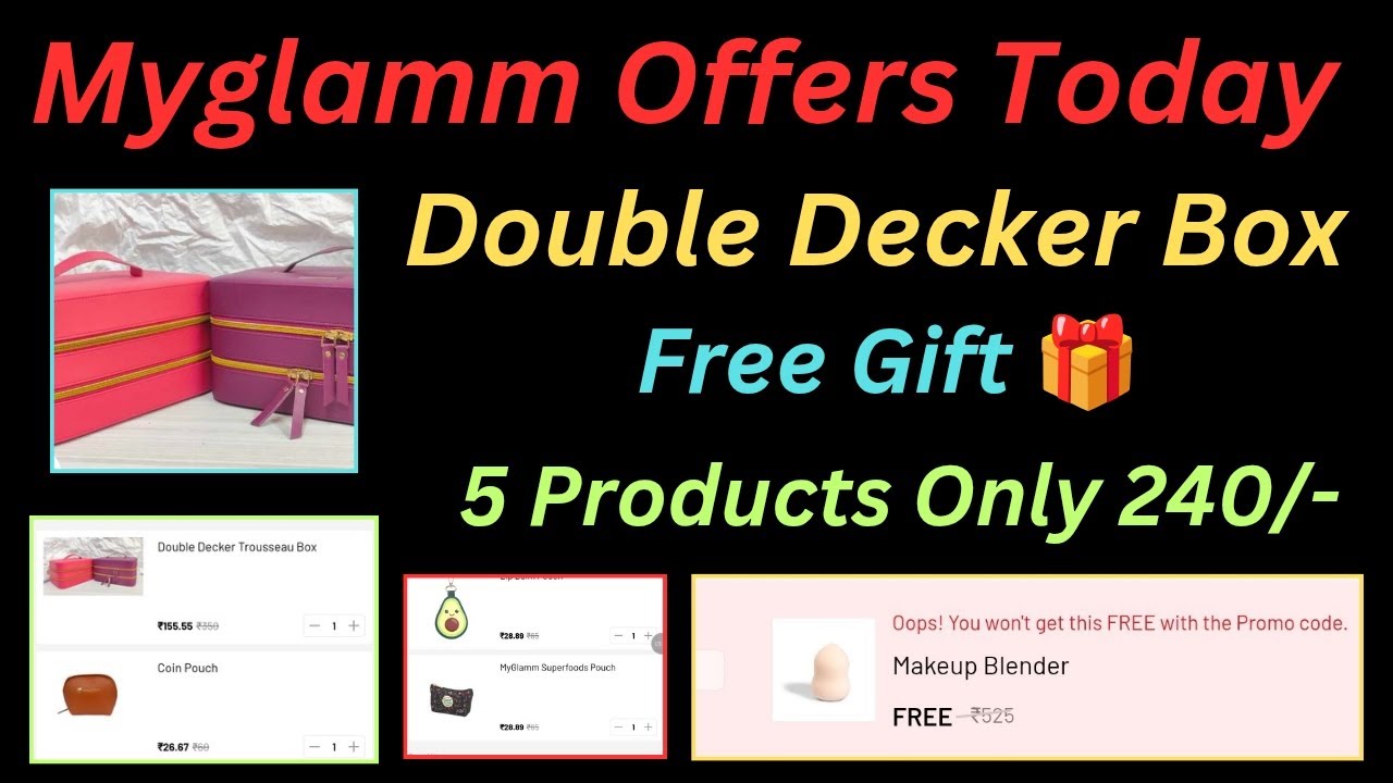 Myglamm Offers Today | Double Decker Trousseau Box Offer | 5 Products Only 240/-
