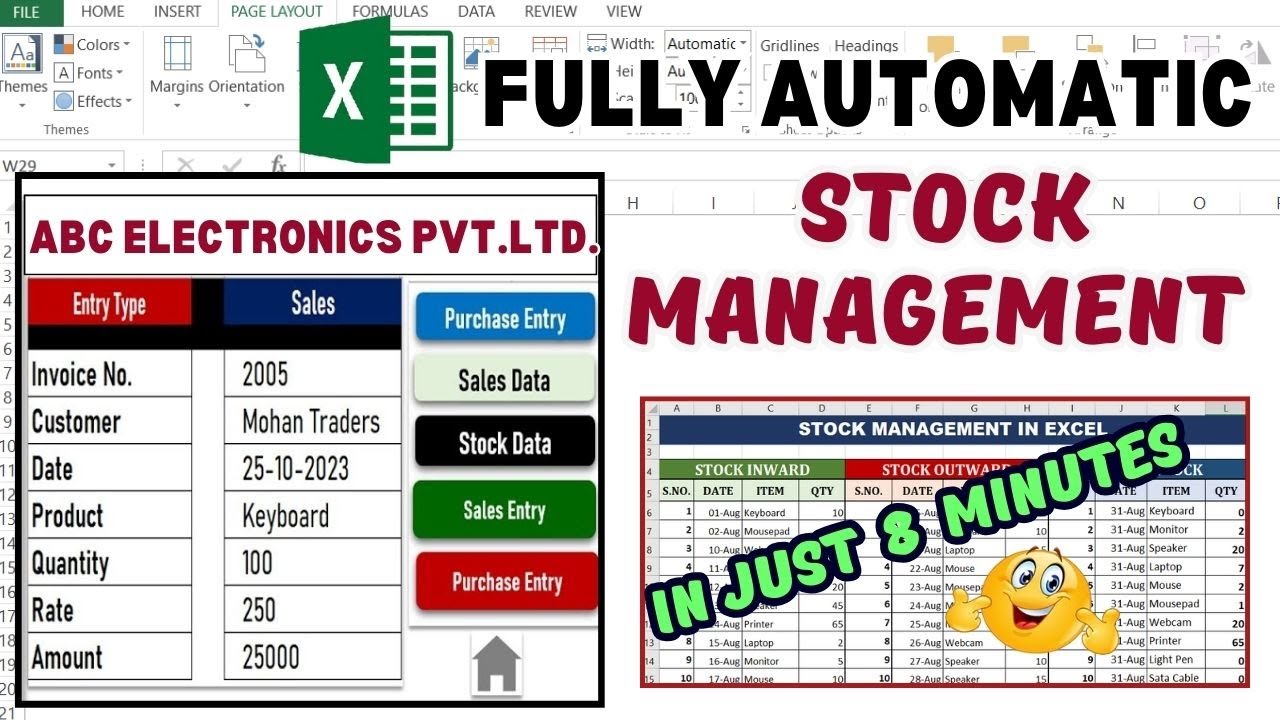 Stock [ Inventory ] Management in Excel - Stock Maintain in Excel ( Hindi ) - Stock Register | CTA