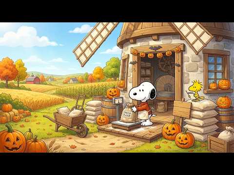 Snoopy's Autumn Windmill Farm 🌾 Cozy Fall Lofi Beats to Relax / Study to