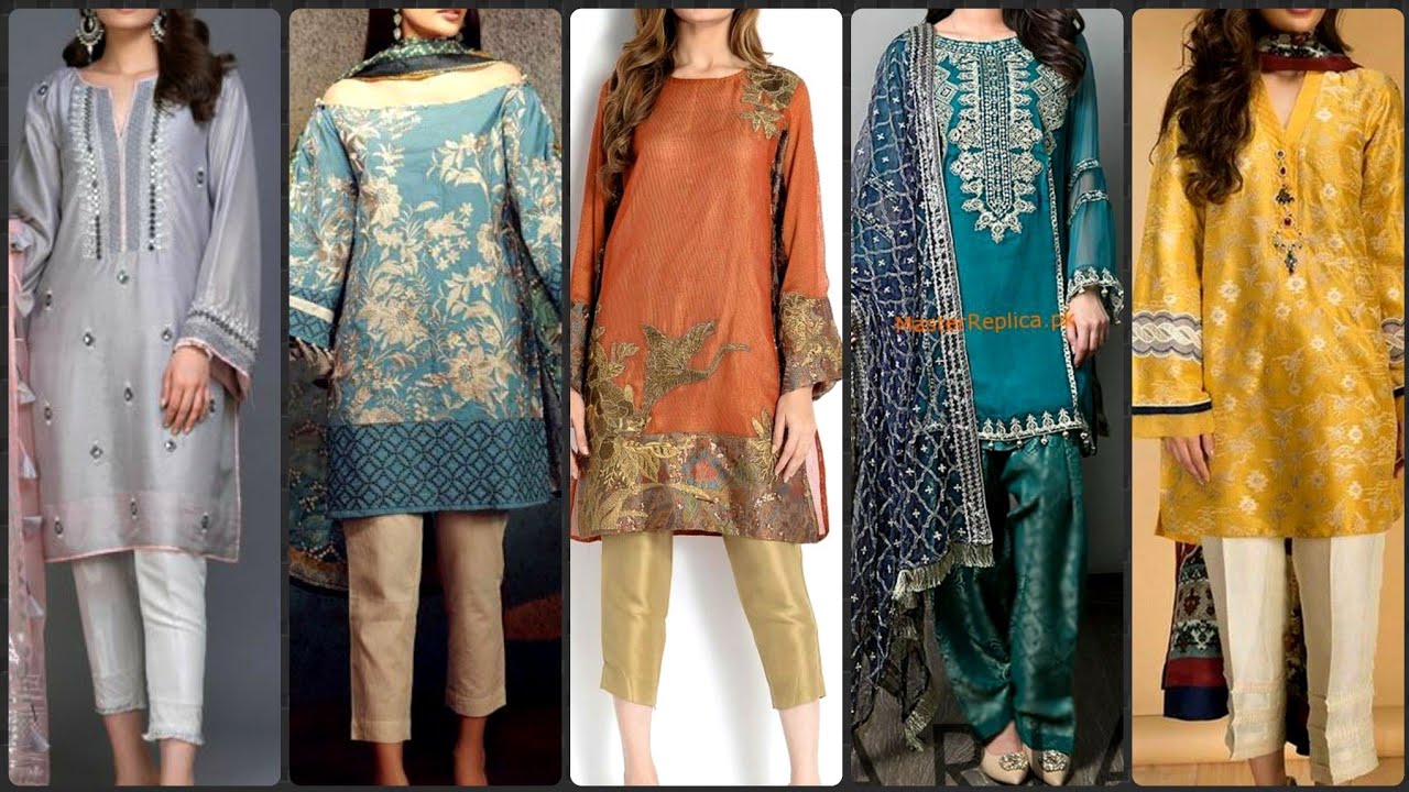 Most prime Collection Of Silk & Cotton Minor Embroidered Short Shirts For Summer Season 2020/Silk