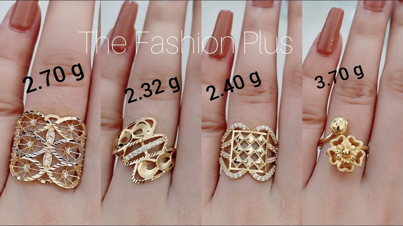 Latest light Weight Saudi Gold Ring Design with Weight - YouTube