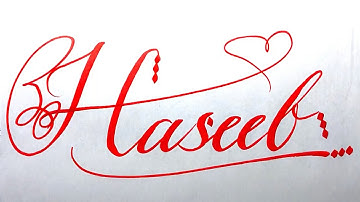 Haseeb Name Signature Calligraphy Status | How to write with Cut Maker  #calligraphy #cursive