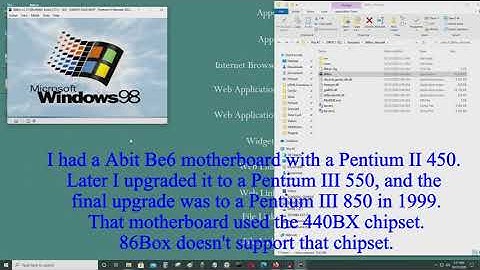 86Box: Test I7-4790k Haswell Pentium II 75 mhz to 450 mhz