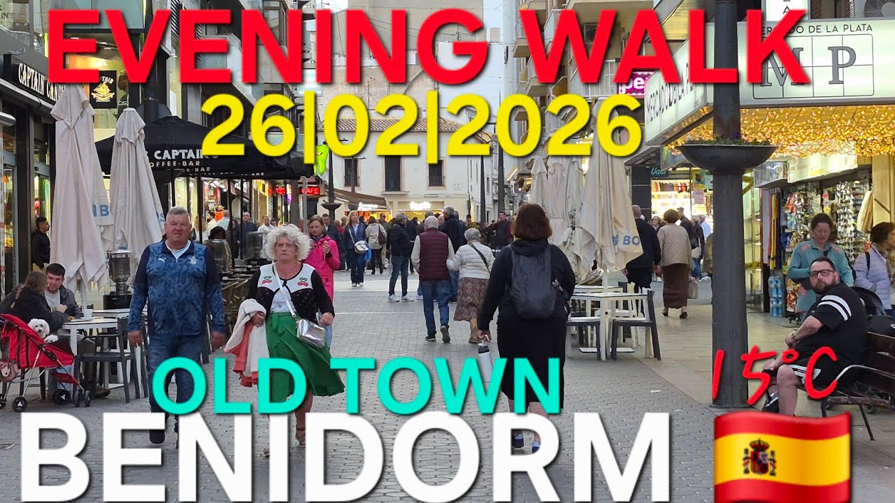 Benidorm - SUNSET WALK , OLD TOWN | 4K-HDR Walk Tour #ireland #uk #travel #costablanca 