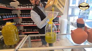 زيت الزيتون البكر المعصور على البارد اسيد منخفض عسل طبيعي محل غذائيات المونة بالفاتح اسطنبول تركيا