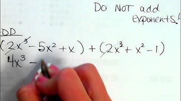 Algebra Section 9.1  Add and Subtract Polynomials