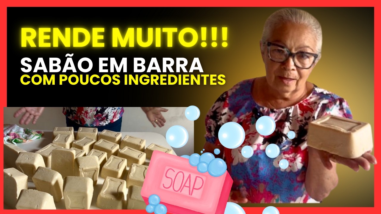 SABÃO EM BARRA! POUCOS INGREDIENTES. RENDE MUITO!!!