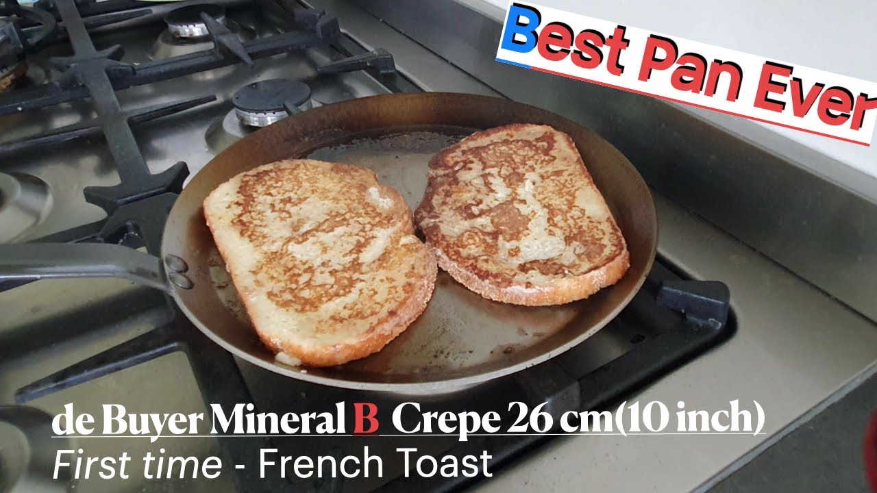 De Buyer Mineral B round carbon steel crepe pan 26 cm(10,25inch) first time  cooking-french toast 