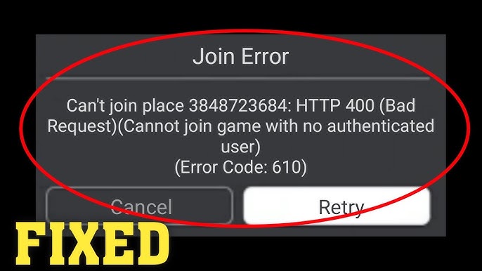 roblox cannot join with no authenticated user