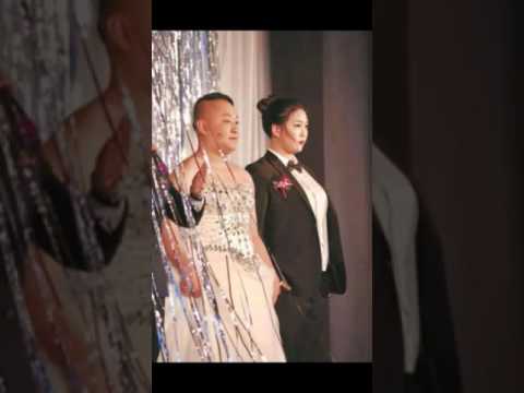 عريس يرتدي فستان عروسته