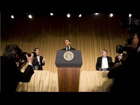 President Obama and Jay Leno at White House Corres...