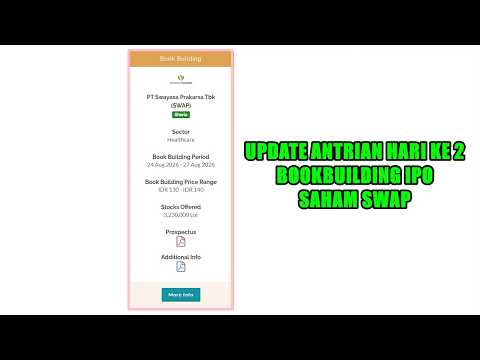 Update antrian hari ke 2 Bookbuilding IPO saham SWAP