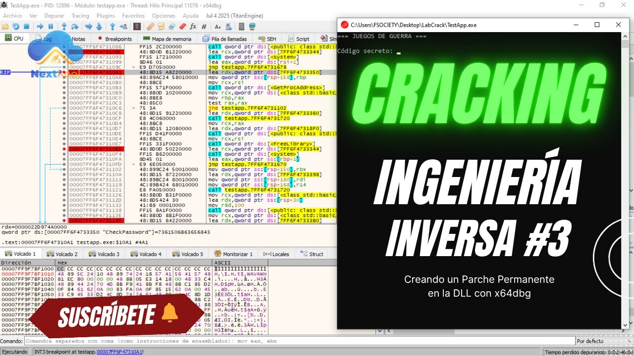 Ingeniería Inversa: #3 Creando un Parche Permanente en la DLL con x64dbg