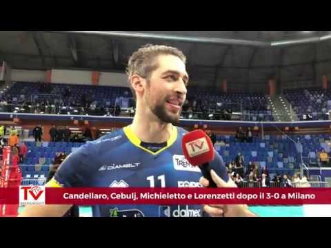 Candellaro, Cebulj, Michieletto e Lorenzetti dopo il 3-0 a Milano