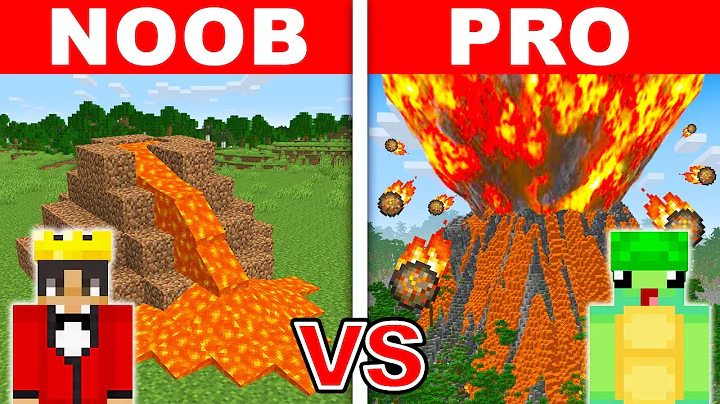 NOOB vs PRO: SECRET VOLCANO HOUSE BUILD CHALLENGE in Minecraft