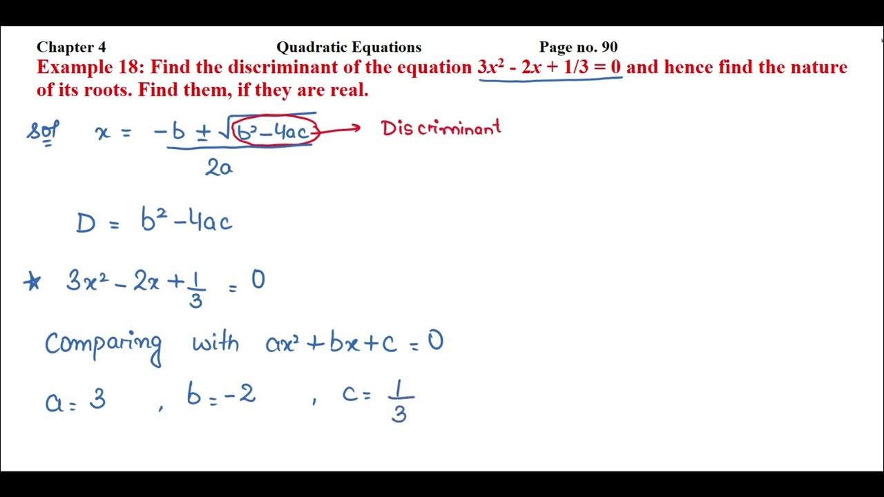 find-the-discriminant-of-the-equation-3x2-2x-1-3-0-and-hence-find