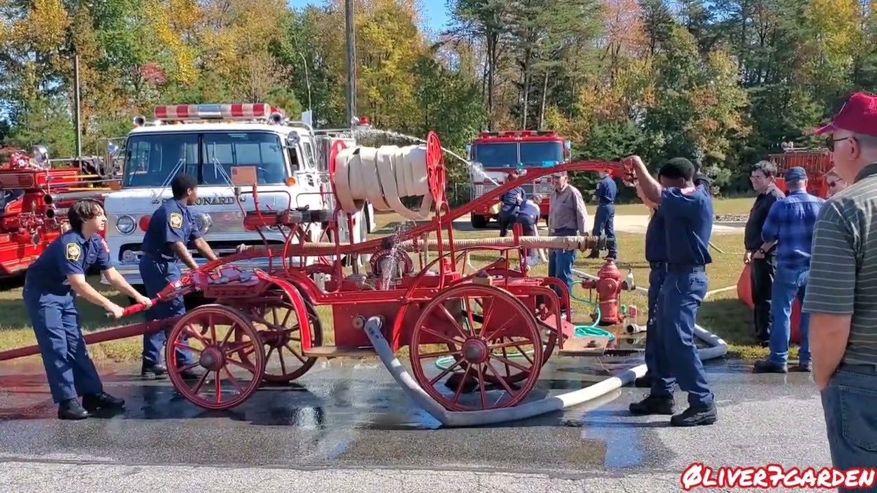 Some of the 1800s hand pumpers on display were also pumping at the Southern Maryland Muster