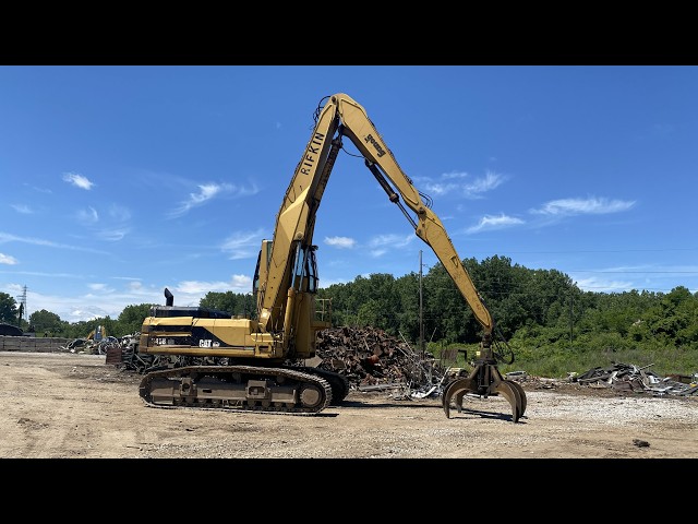 Caterpillar 345B Material Handler with Grapple Function Test in a