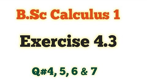 Exercise 4.3, Part 2 , B.Sc Calculus & Analytical geometry