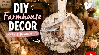 How to make a easy essential stencil barn cutting board decor