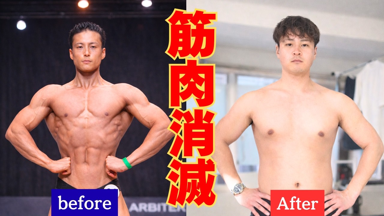 【衝撃】ボディビルダーが筋トレ辞めたら、筋肉はこれだけ落ちる