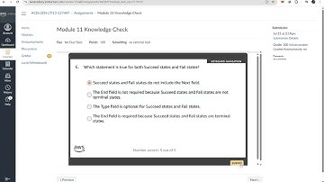 Module 11 Knowledge Check | Defining Workflows to Orchestrate Functions | AWS Cloud Developing