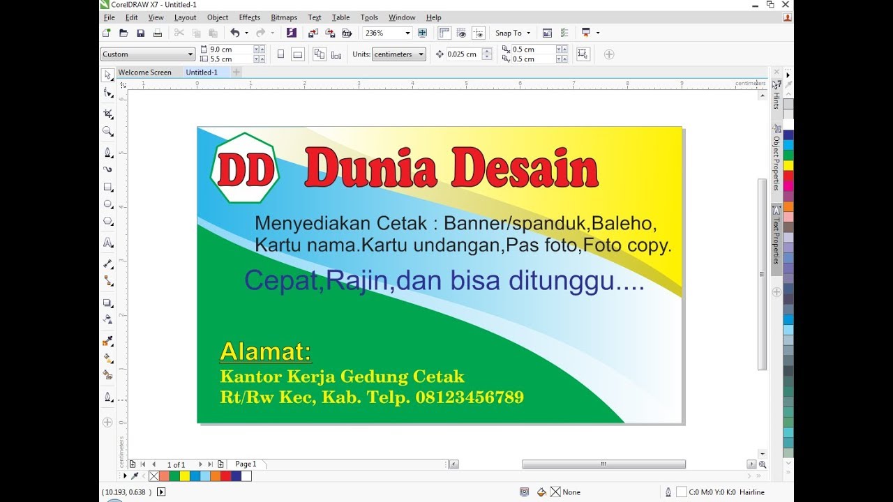 Cara mudah desain  kartu  nama  dengan CorelDraw  YouTube