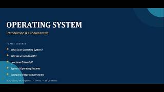 Basics of Operating System Lecture-3