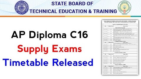 Ap Diploma C16 Supply Timetable Released