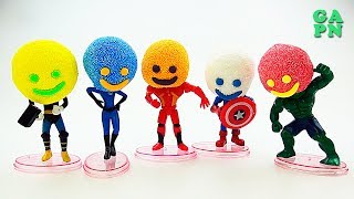 Aprender los colores con Brillo De Espuma Blanda para niños | Juguetes con sorpresas HULK Spiderman