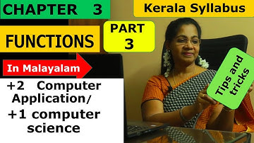 Functions - Part 3 | +2 Computer Application / Science in Malayalam | Tips and Tricks | A+ sure