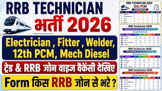 RRB Technician 2026 Form kis RRB zone se bhare | RRB Technician Gr 3 Trade wise vacancy 2026 RRB Technician 2026 Form kis RRB zone se bhare | RRB Technician Gr 3 Trade wise vacancy 2026