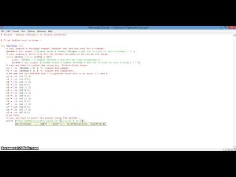 Python Programming - Denary to Binary Converter
