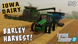 Harvesting Barley and other summer jobs on IOWA DAIRY UMRV EP90  FS22