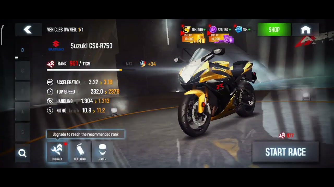 Tips Bonus Upgrade Suzuki GSX R750 Asphalt 8