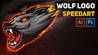 Wolf Mascot Logo - Illustration (Speed Art)