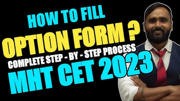 @pradeepgiriacademy  HOW TO FILL OPTION FORM ? | STEP BY STEP PROCESS | MHT CET 2023