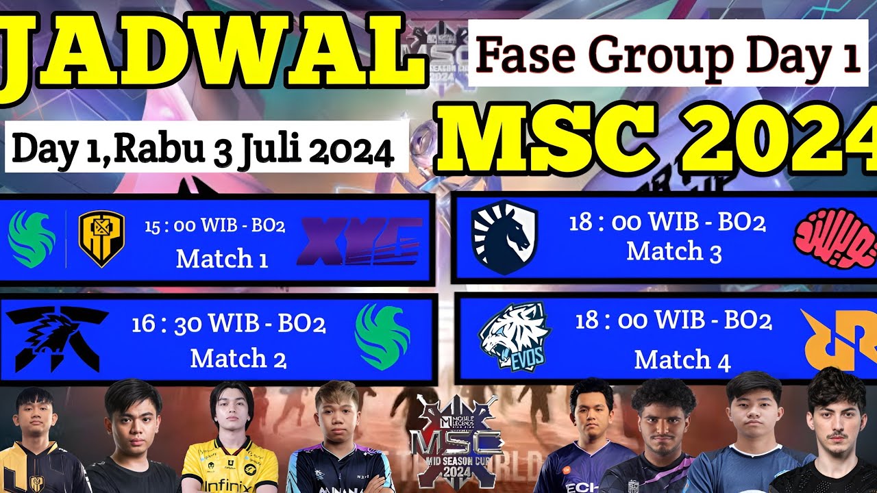 JADWAL HARI KE 1 PERTANDINGAN MSC GROUP STAGE DAY 1 - MSC 2024 RIYADH X ...