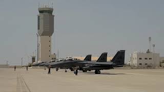 B-Roll - 494Th Efs F-15 Landings, Taxis, And Takeoffs