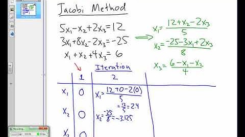Numerical Analysis   The Jacobi Method