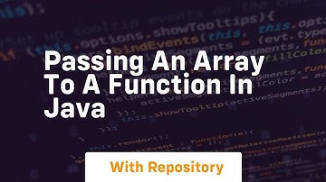 passing an array to a function in java