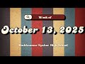 October 13 18, 2025 Announcements