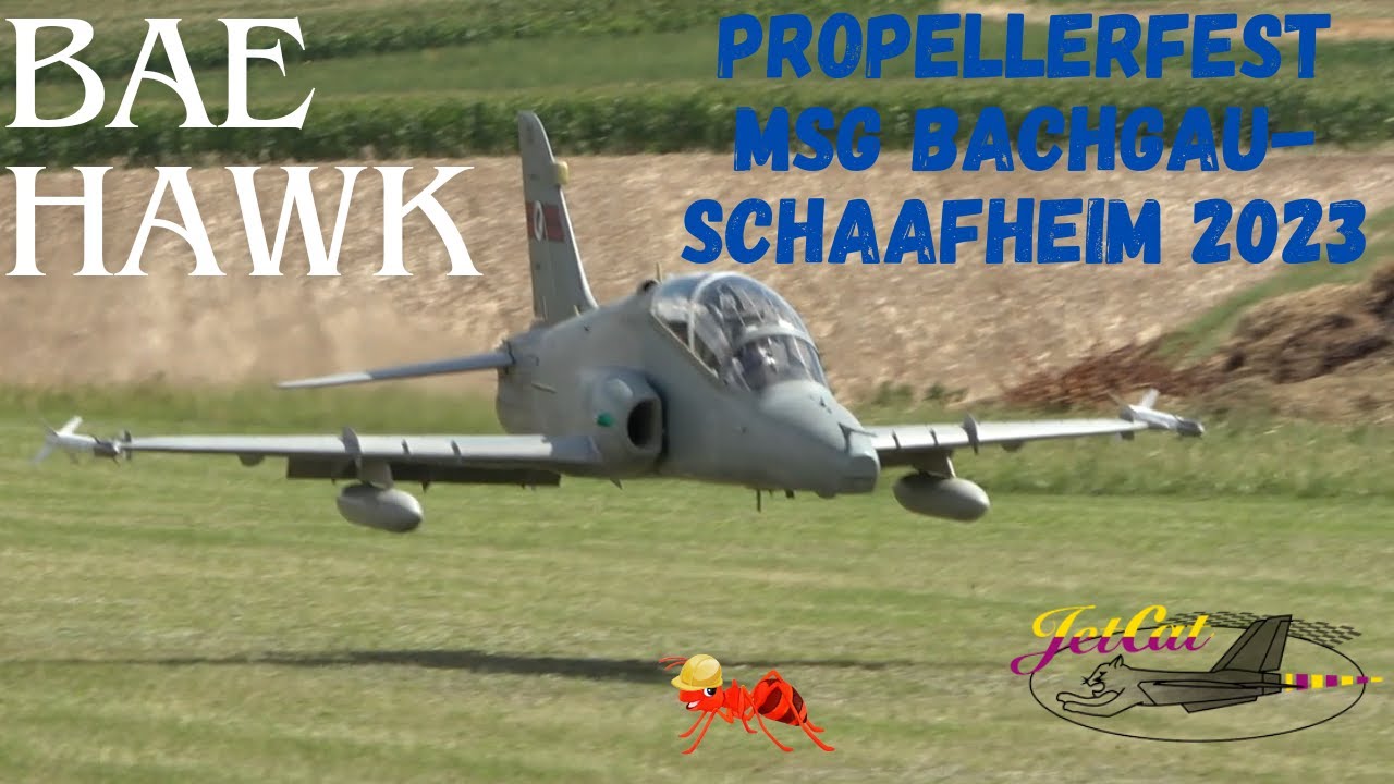 RC TURBINE JET BAE HAWK LOW PASS SCARING THE ANTS :) (Propellerfest MSG Bachgau-Schaafheim 2023)