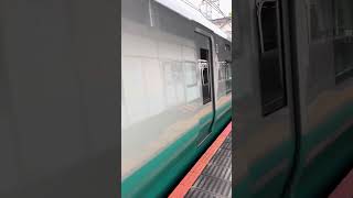 E657系グリーン編成　上野駅発車！